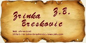 Zrinka Brešković vizit kartica